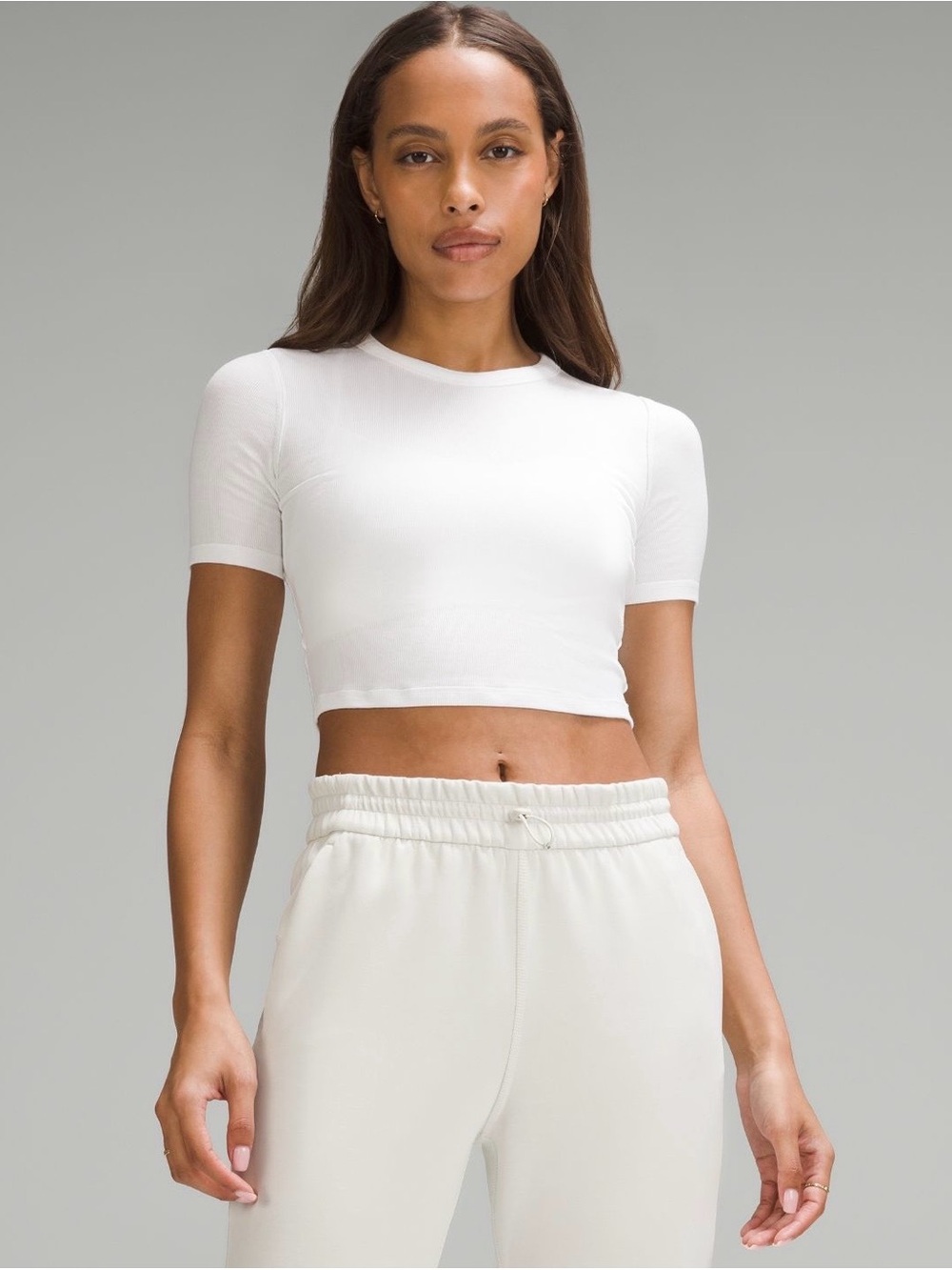 Lululemon Hold Tight Straight-Hemmed Cropped T-Shirt in White